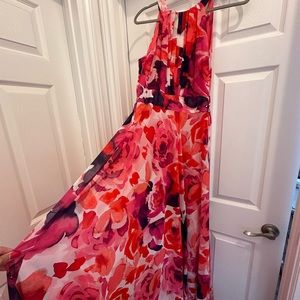 Eliza J Chiffon Maxi Dress Never worn Pink/Poppy